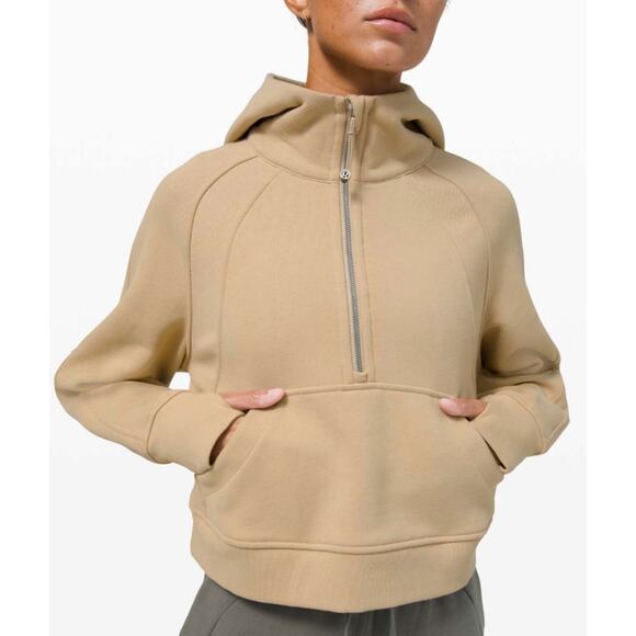 Lululemon Scuba Oversized 1/2 Half Zip Hoodie hooded sweatshirt Trench Tan - Picture 4 of 10